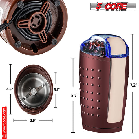 5 Core Coffee Grinder 85 Gram Capacity 150W Electric Bean Spice