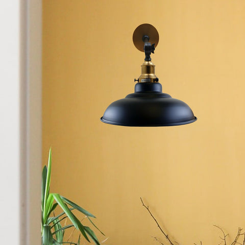 Black Shade With Adjustable Curvy Swing Arm Wall Light Fixture Loft