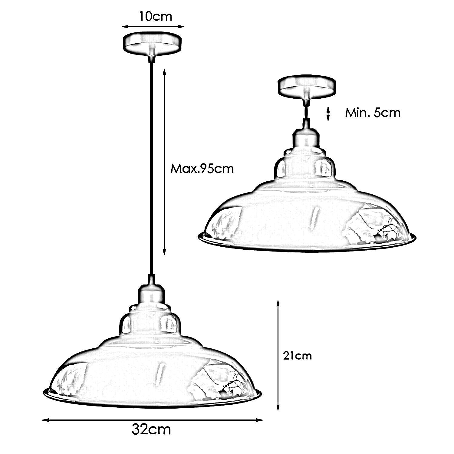 Industrial Pendant Lighting 32cm - Orange Over the kitchen island~3685