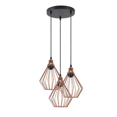 Industrial Vintage Retro Metal Ceiling 3 way Round Hanging Pendant