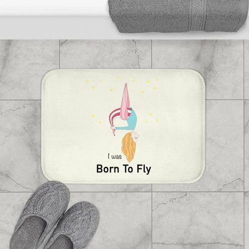 Aerial Yoga Enthusiast Born to Fly Bath Mat