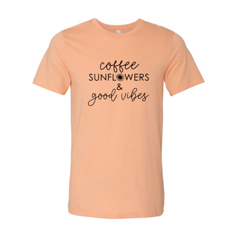 Coffee Sunflowers And Good Vibes Shirt