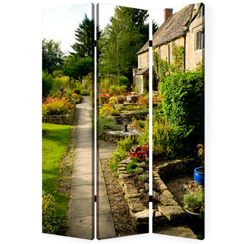 1inches x 48inches x 72inches Multi Color Wood Canvas English Garden