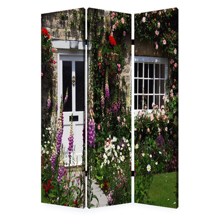 1inches x 48inches x 72inches Multi Color Wood Canvas English Garden