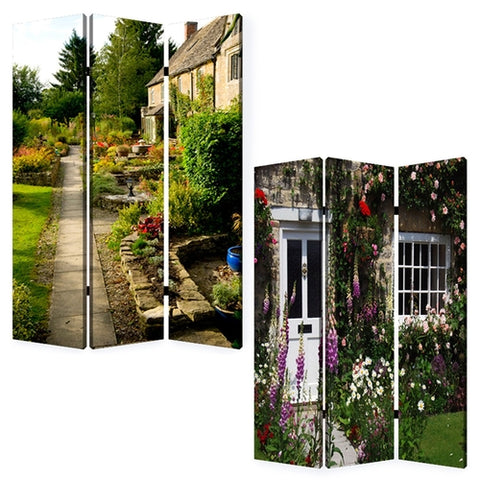 1inches x 48inches x 72inches Multi Color Wood Canvas English Garden