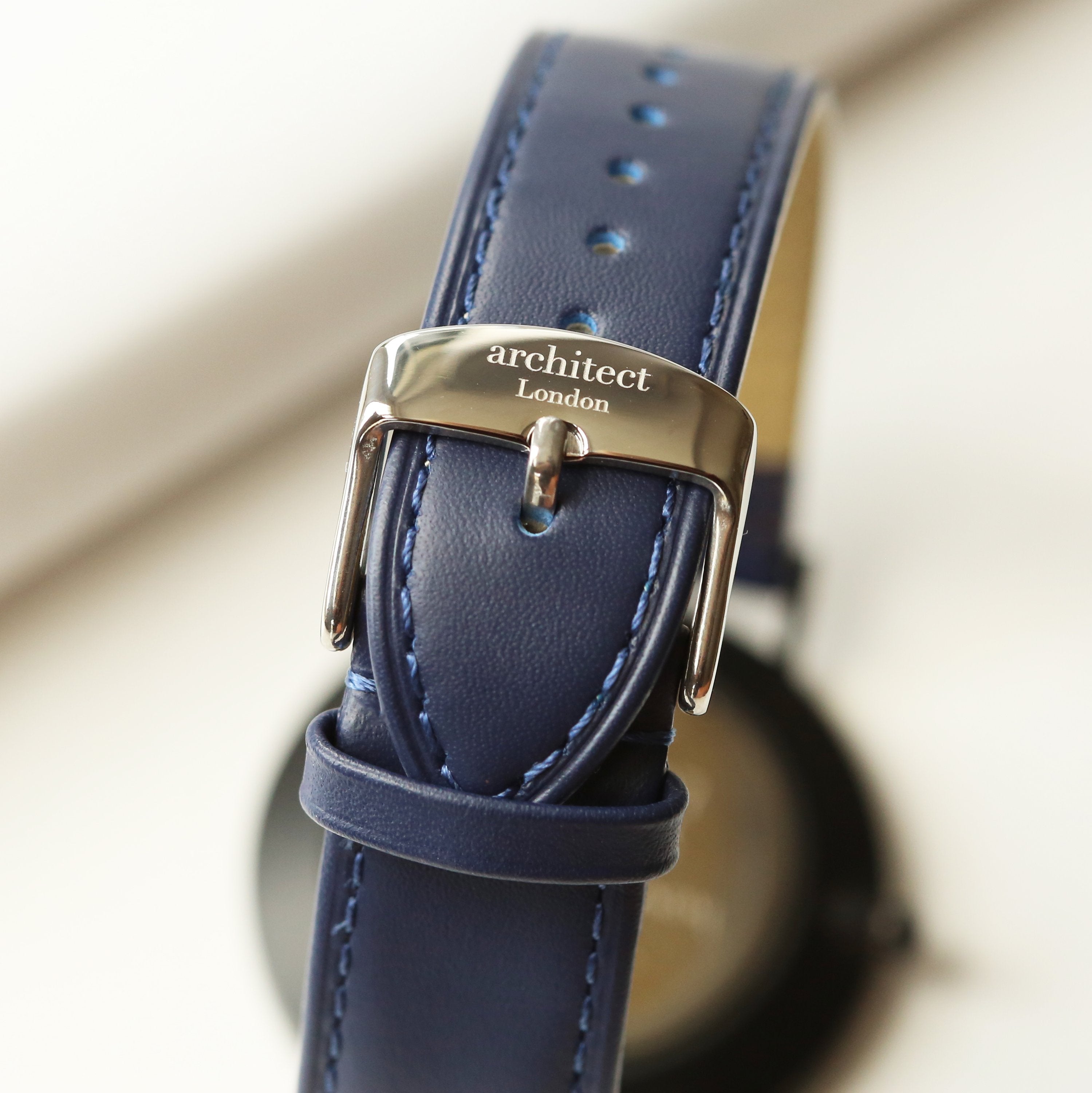 Handwriting Engraving - Men's Architect Zephyr + Admiral Blue Strap