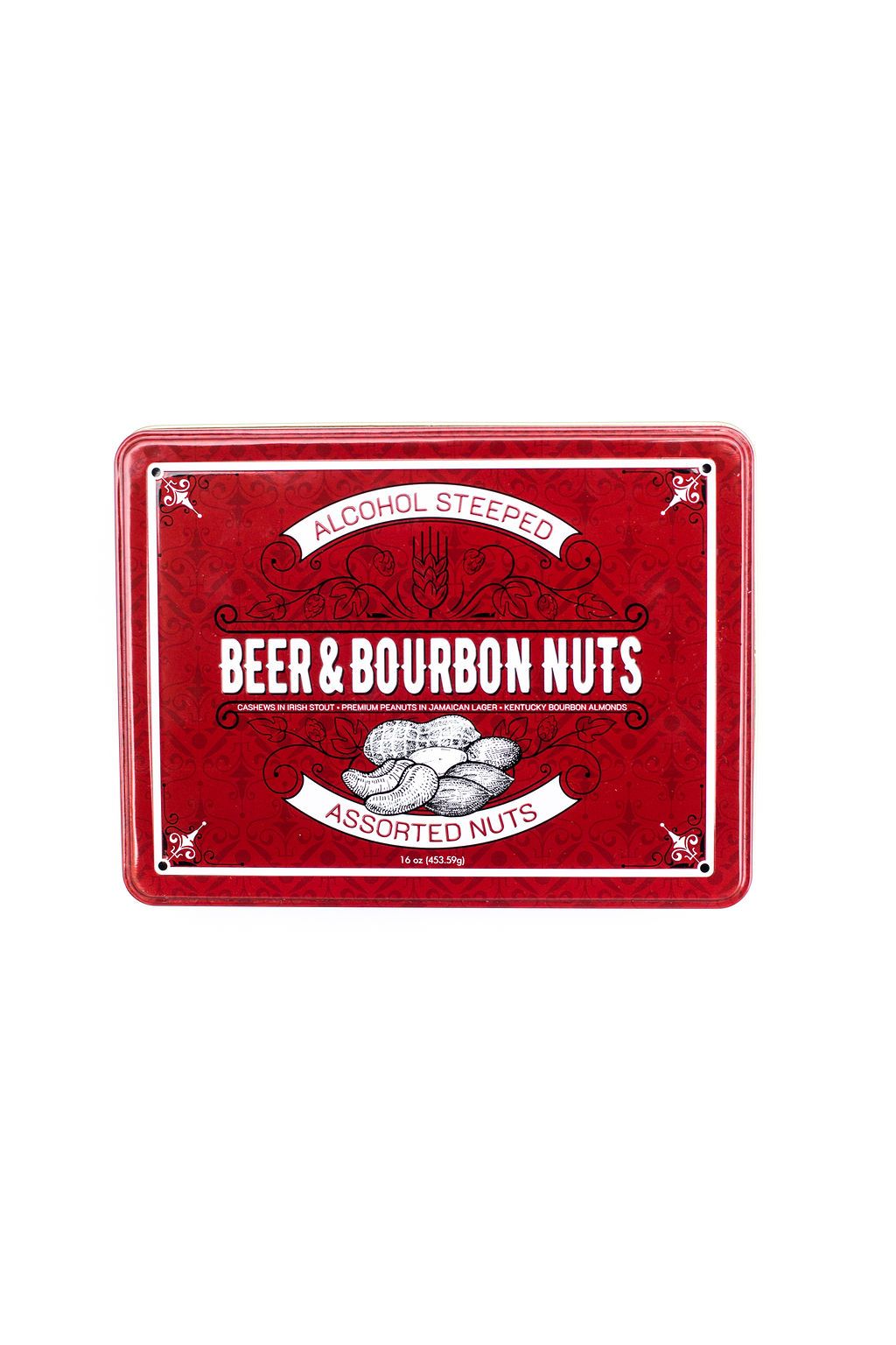 Beer & Bourbon Liquor Nuts Gift Tin – Assorted Gourmet Nuts with Irish