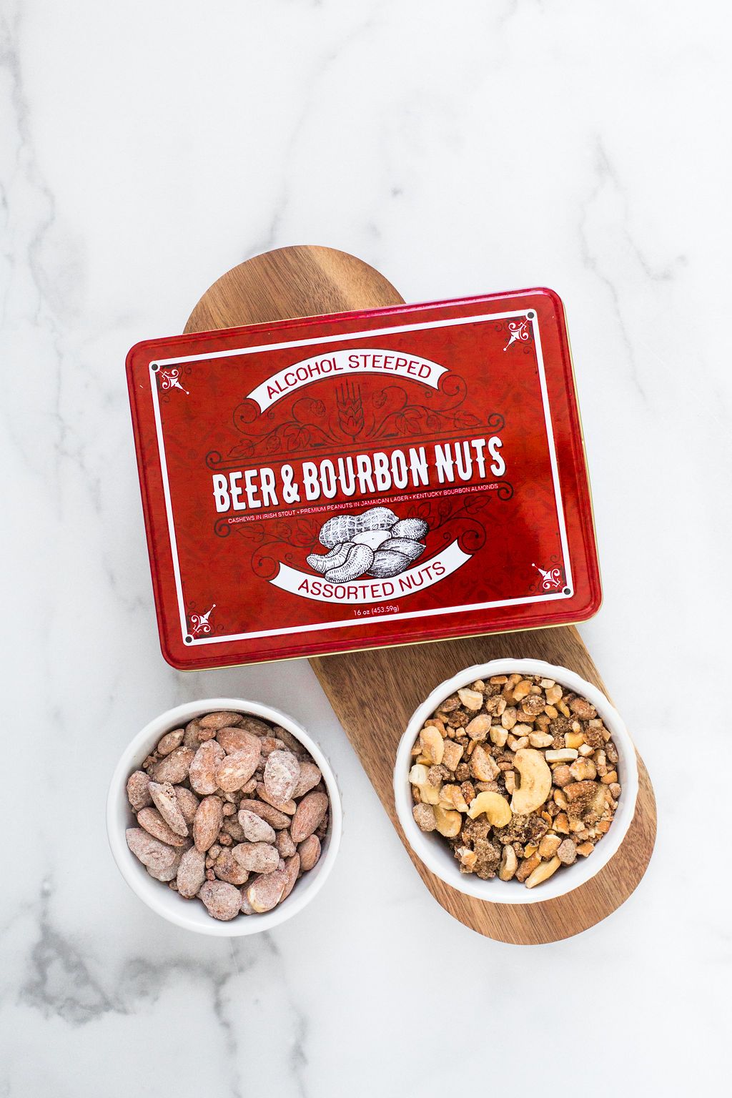 Beer & Bourbon Liquor Nuts Gift Tin – Assorted Gourmet Nuts with Irish