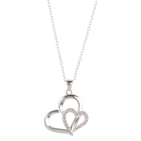 Eternity Necklace Love Heart Pave Necklace