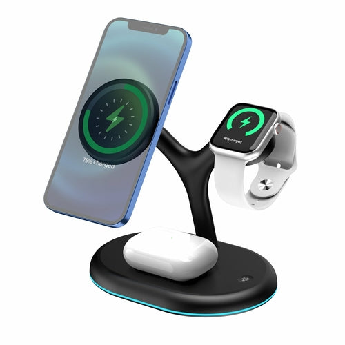 Three-in-one Magnetic Phone Headset Watch Wireless Charger