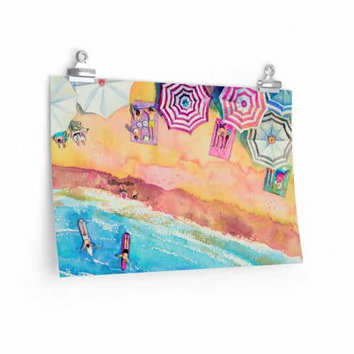 Colorful Day at the Beach Premium Matte horizontal posters