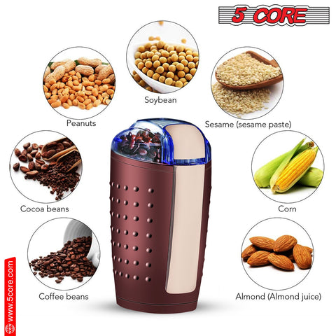 5 Core Coffee Grinder 85 Gram Capacity 150W Electric Bean Spice