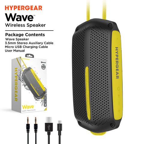 HyperGear Wave Water Resistant Wireless Speaker with Extended Battery