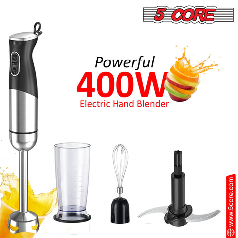 5 Core Immersion Hand Blender 400/500W Electric Hand Mixer Whisk w 2