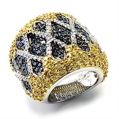 7X309 - Rhodium+Gold+ Ruthenium 925 Sterling Silver Ring with AAA Grad