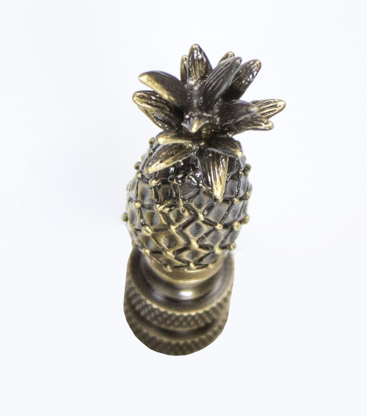 Tall Pineapple Lamp Finial Antique Brass Metal 2.5"h