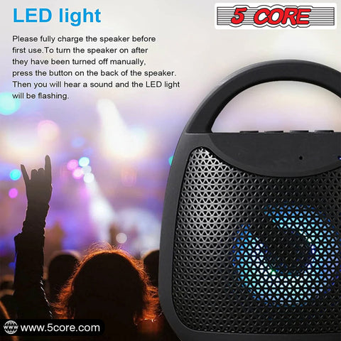 5Core Bluetooth Speaker Wireless Outdoor Rechargeable Mini Portable