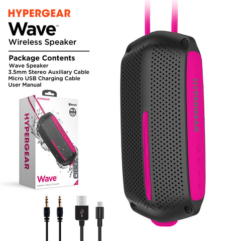 HyperGear Wave Water Resistant Wireless Speaker with Extended Battery