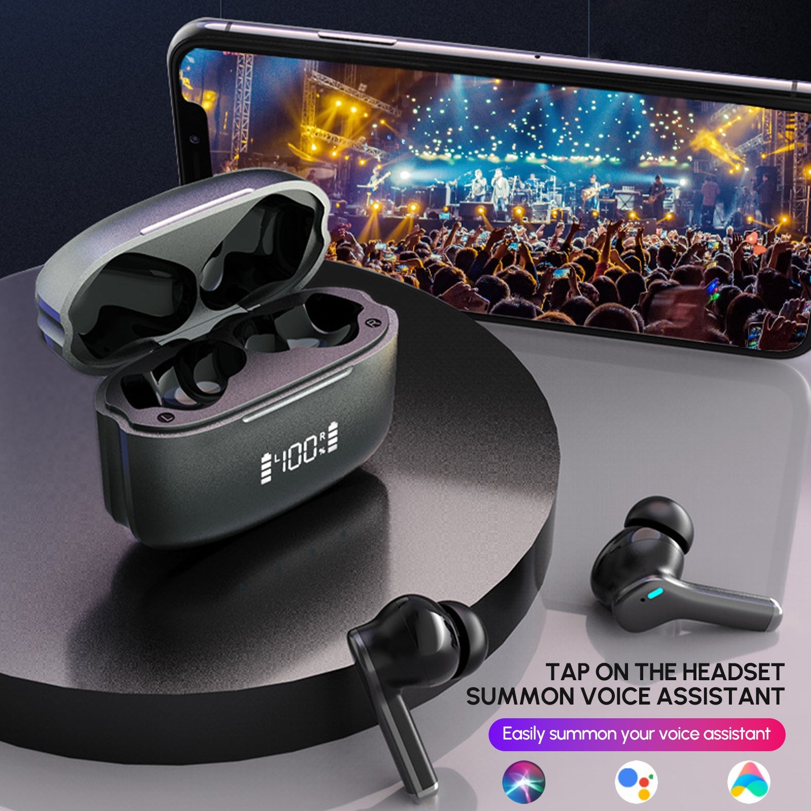 Bluetooth 5.3 Wireless Earbud  60 Hrs Playtime with LED Display for