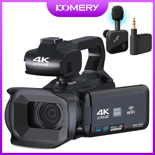 KOMERY Full 4k professional Video Camera 64MP WiFi Camcorder Digital