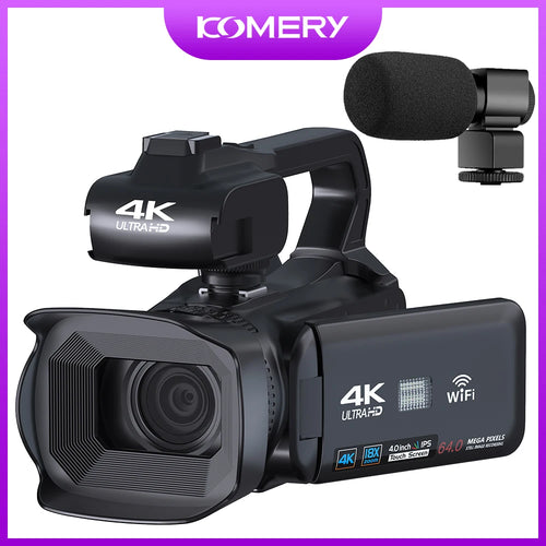 KOMERY Full 4k professional Video Camera 64MP WiFi Camcorder Digital