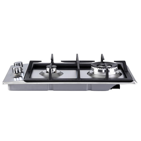 Devanti Gas Cooktop 30cm Gas Stove Cooker 2 Burner Cook Top Konbs NG