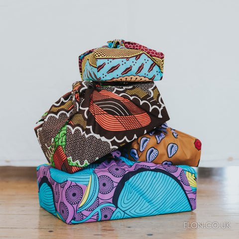 2 X Furoshiki inspired Ankara Gift Wraps