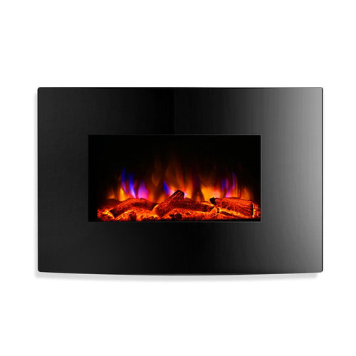 Devanti 2000W Wall Mounted Electric Fireplace Fire Log Wood Heater