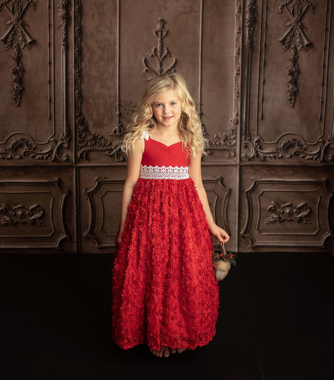 Exclusive Red Holiday Maxi Dress For Girls