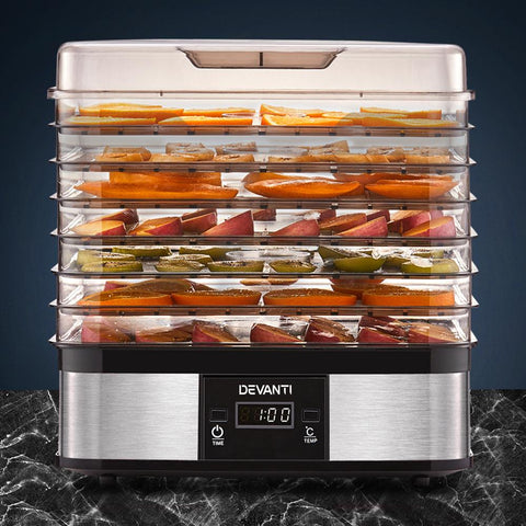 Devanti Food Dehydrator with 7 Trays - Silver