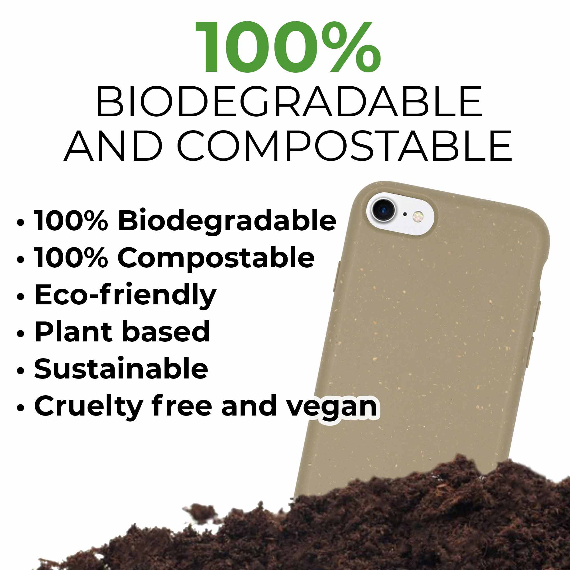 Biodegradable phone case - Olive green