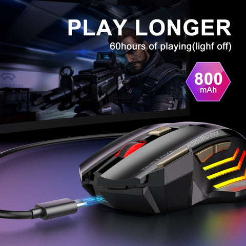 Mouse da gioco ergonomico silenzioso wireless Bluetooth