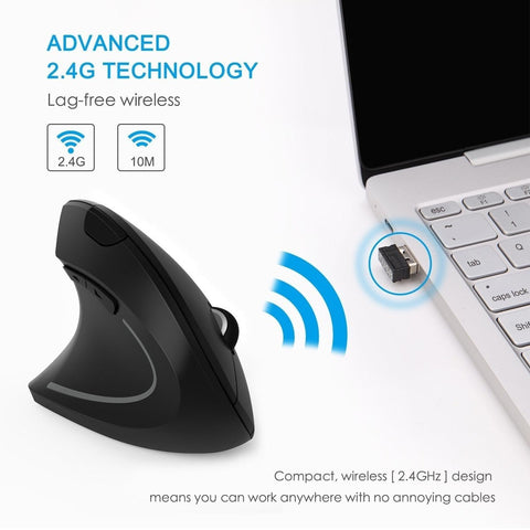 Mouse verticale ergonomico wireless 2.4G