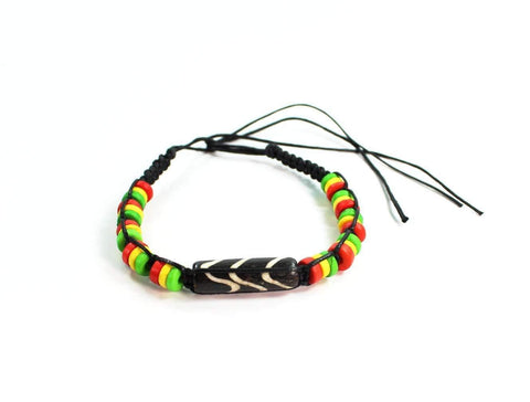 Chevron Pattern & Rasta Vibes Friendship Bracelet