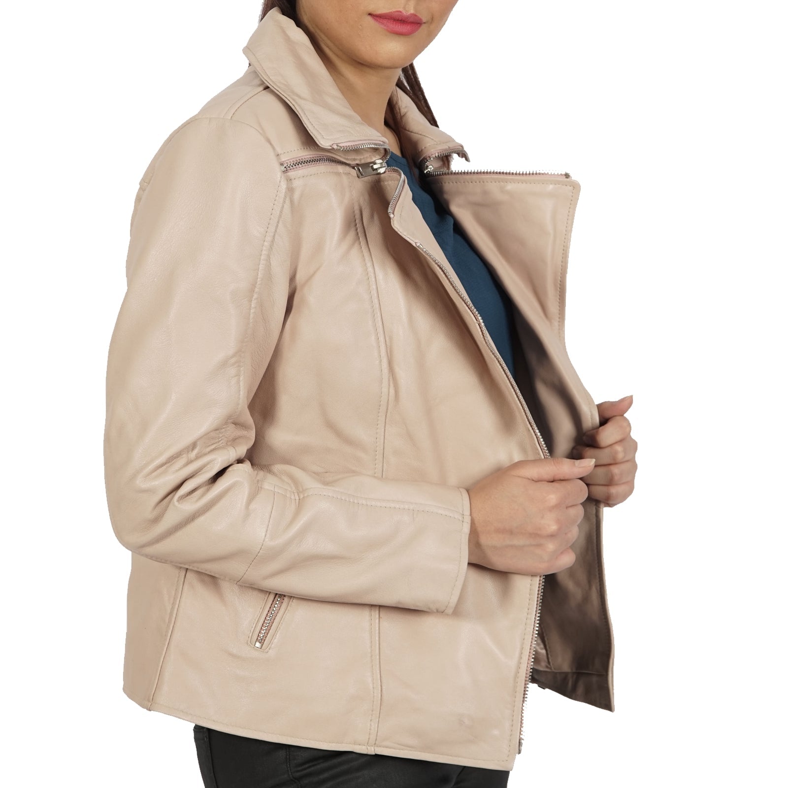 Janet Asymmetric Leather Jacket