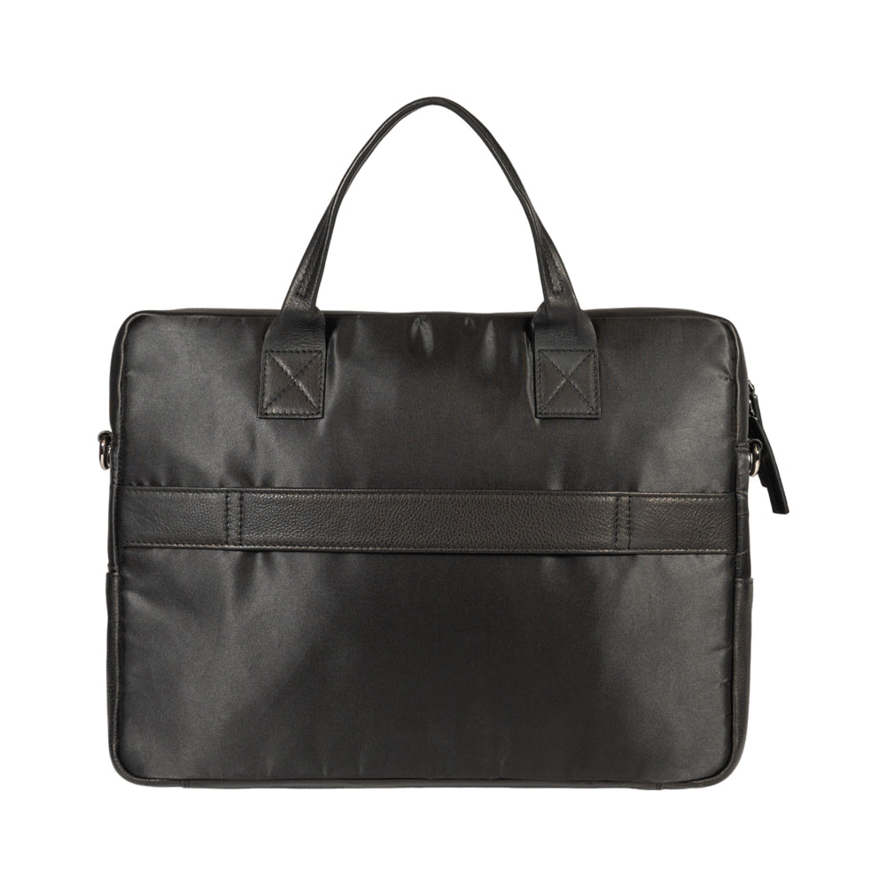 K0043AB | Briefcase in Nylon Waterproof/Vera Pelle pieno fiore con