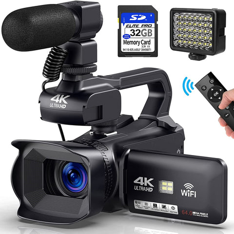 Komery Youtube Camcorder 4k Ultra Hd Camera Camcorders 64mp Streaming