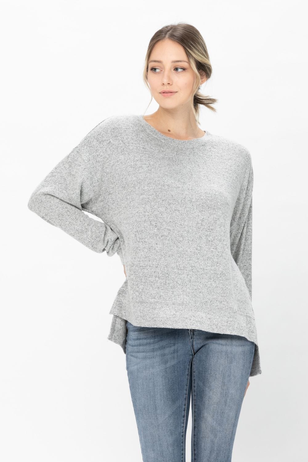 Casual Long Sleeve Round Neck T Shirts Blouses Sweatshirts Tops