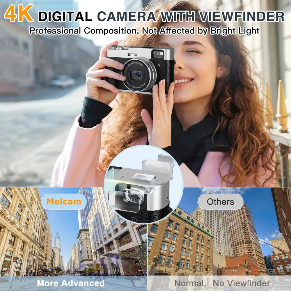 4K Digital Camera Auto Focus 48MP Vlogging Camera for YouTube and