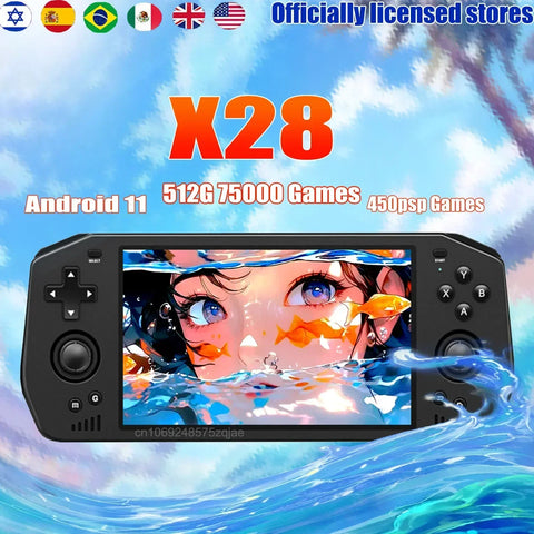 Powkiddy X28 Console di gioco portatile PS2 portatile Android11 ​​T618 5.5 