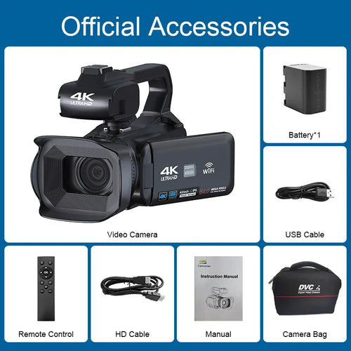 4k Camera Professional For Photography With Wifi Full HD Camcorder