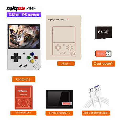 Console di gioco portatile retrò Miyoo Mini Plus V3 Schermo IPS HD da 3,5 pollici 