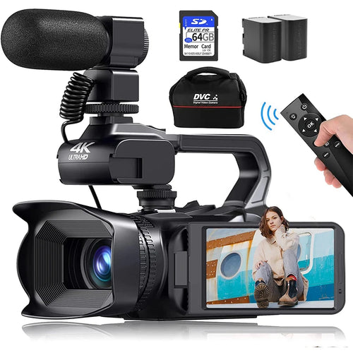 64MP Digital Video Camera 4K 60FPS Photography Youtube Vlog Camcorder