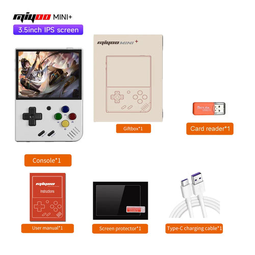 Console di gioco portatile retrò Miyoo Mini Plus V3 Schermo IPS HD da 3,5 pollici 