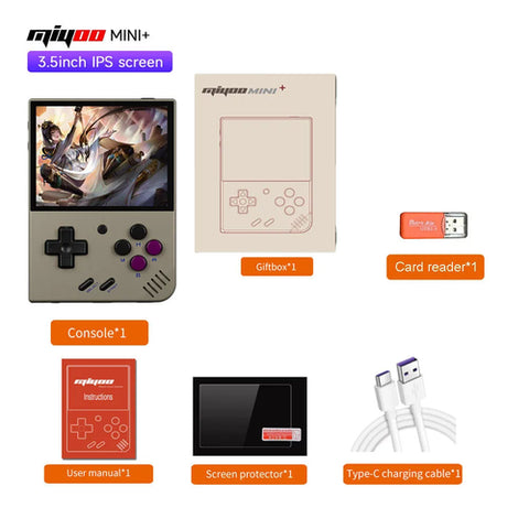 Console di gioco portatile retrò Miyoo Mini Plus V3 Schermo IPS HD da 3,5 pollici 