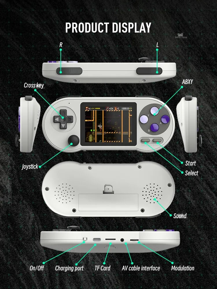 DATA FROG SF2000 Console di gioco portatile portatile Gioco retrò IPS da 3 pollici 