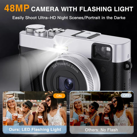 4K Digital Camera Auto Focus 48MP Vlogging Camera for YouTube and