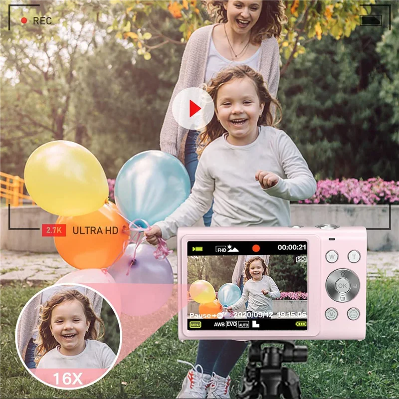 Digital Camera with Auto Focus, 2.7K 48MP Vlogging Camera with 2.8