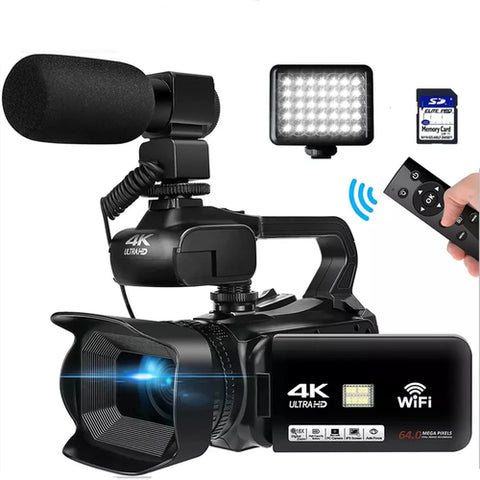 KOMERY Full 4k professional Video Camera 64MP WiFi Camcorder Digital