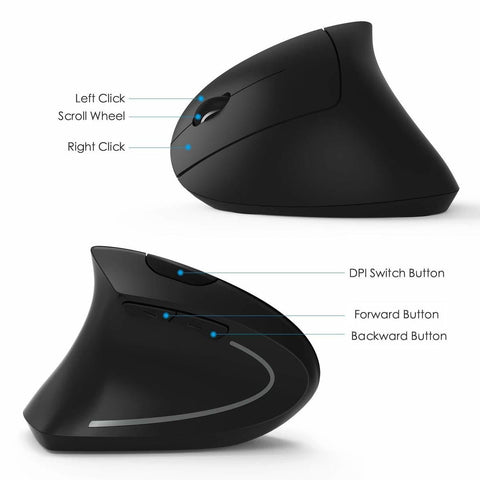 Mouse verticale ergonomico wireless 2.4G